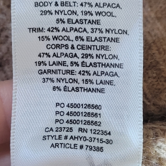 Aritzia Group Babaton wool alpaca blend round neck ribbed knit sweater tan XS - Picture 5 of 5